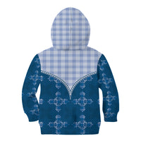 Blue Hawaii Paniolo Quilt Motif Kid Hoodie LT05 - Polynesian Pride