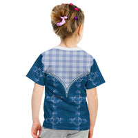 Blue Hawaii Paniolo Quilt Motif Kid T Shirt LT05 - Polynesian Pride