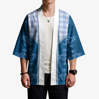 Blue Hawaii Paniolo Quilt Motif Kimono LT05 - Polynesian Pride