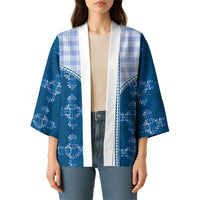 Blue Hawaii Paniolo Quilt Motif Kimono LT05 - Polynesian Pride