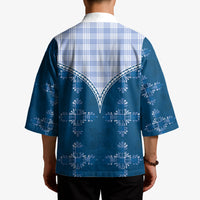 Blue Hawaii Paniolo Quilt Motif Kimono LT05 - Polynesian Pride