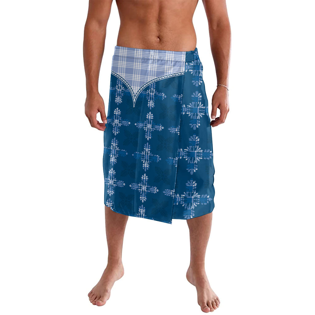 Blue Hawaii Paniolo Quilt Motif Lavalava LT05 Blue - Polynesian Pride