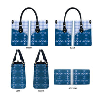 Blue Hawaii Paniolo Quilt Motif Leather Bag LT05 - Polynesian Pride