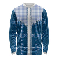 Blue Hawaii Paniolo Quilt Motif Long Sleeve Shirt LT05 Unisex Blue - Polynesian Pride