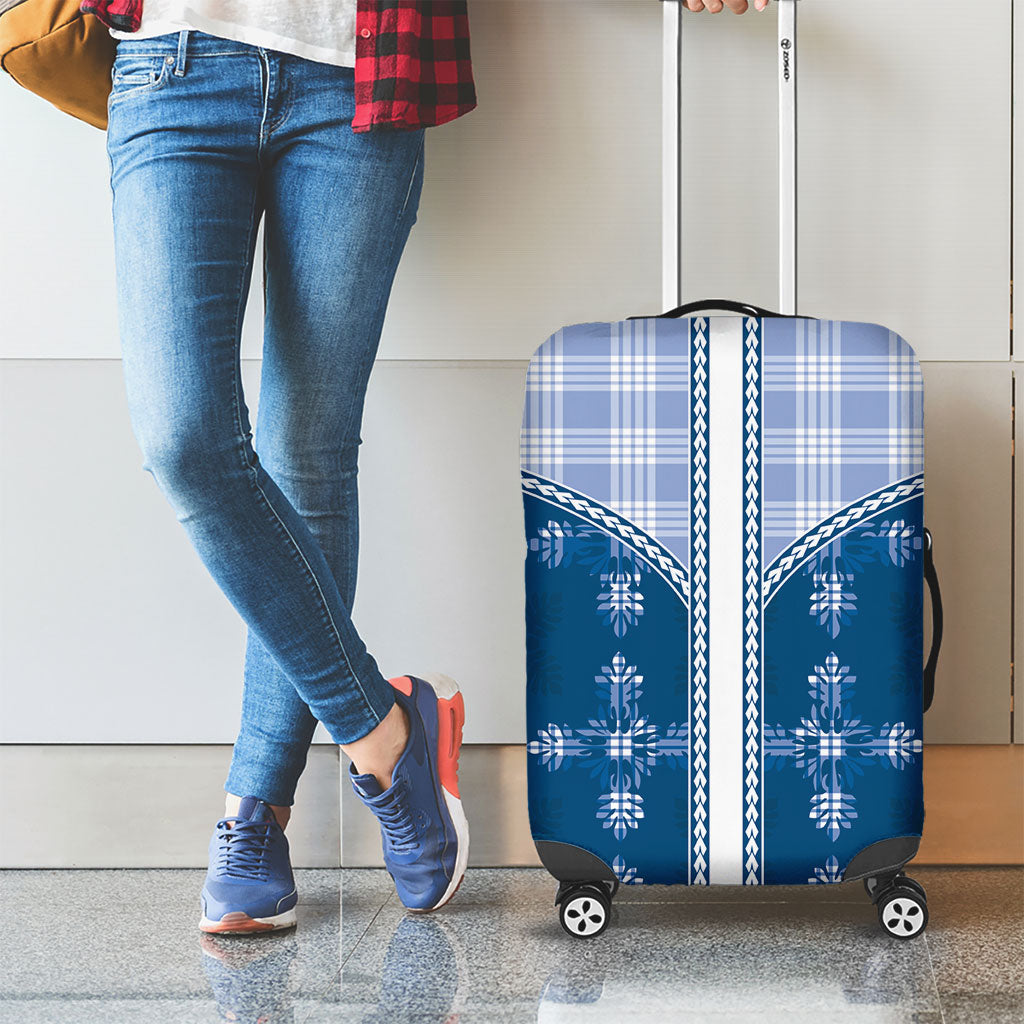 Blue Hawaii Paniolo Quilt Motif Luggage Cover LT05 - Polynesian Pride