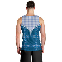 Blue Hawaii Paniolo Quilt Motif Men Tank Top LT05 - Polynesian Pride