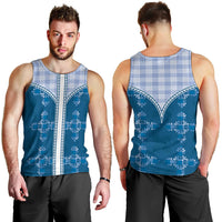 Blue Hawaii Paniolo Quilt Motif Men Tank Top LT05 - Polynesian Pride