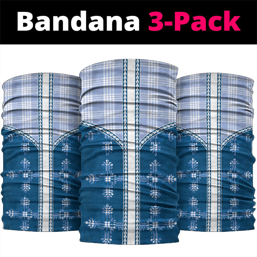 Blue Hawaii Paniolo Quilt Motif Neck Gaiter LT05 package One Size: 25*50cm Blue - Polynesian Pride