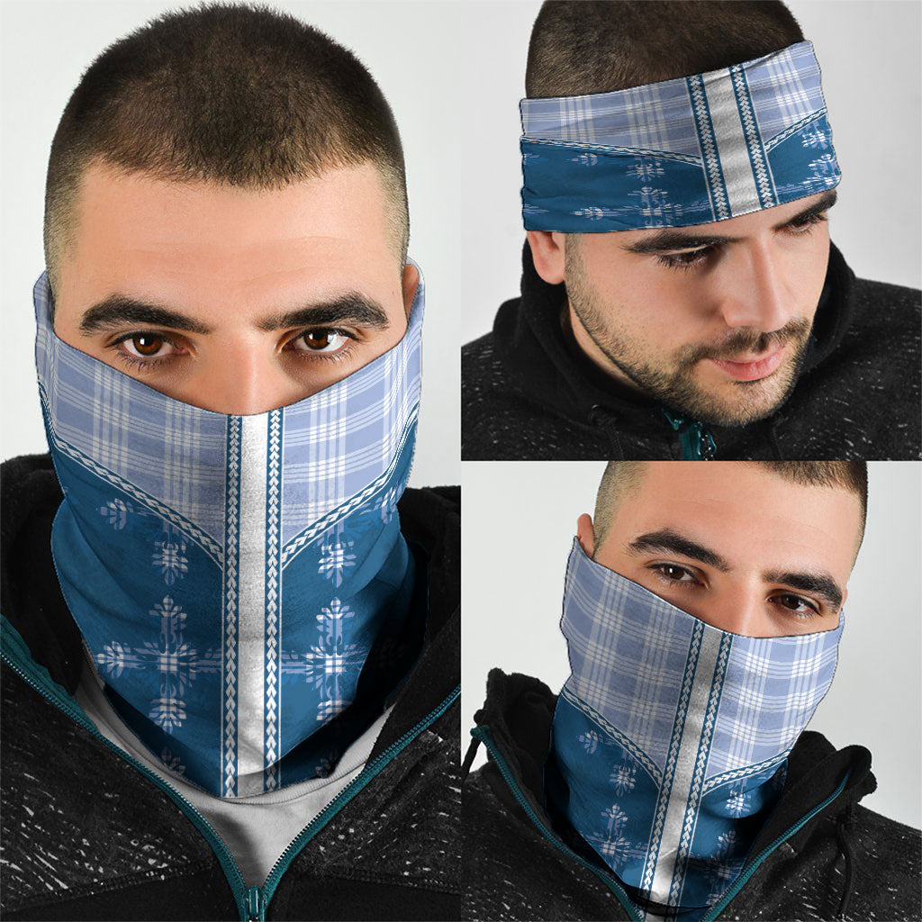 Blue Hawaii Paniolo Quilt Motif Neck Gaiter LT05 - Polynesian Pride