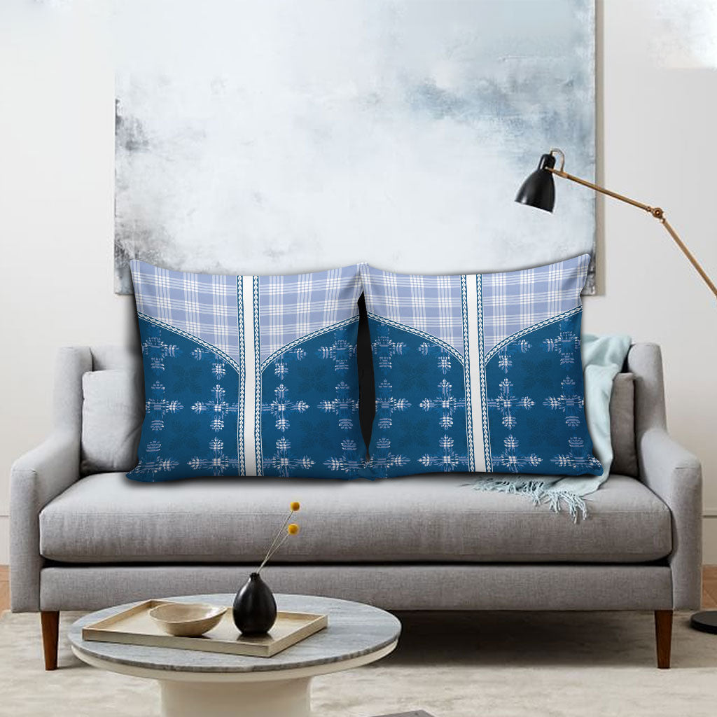 Blue Hawaii Paniolo Quilt Motif Pillow Cover LT05 - Polynesian Pride