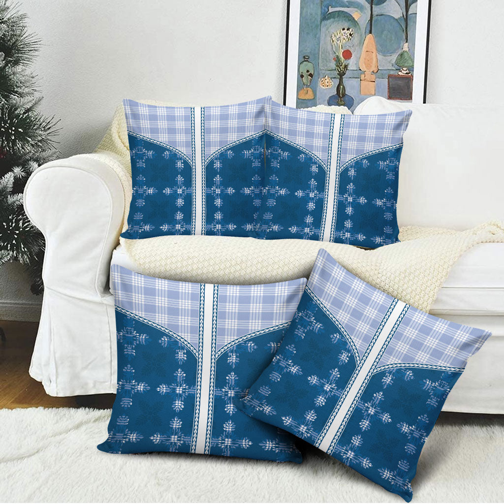 Blue Hawaii Paniolo Quilt Motif Pillow Cover LT05 - Polynesian Pride