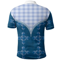 Blue Hawaii Paniolo Quilt Motif Polo Shirt LT05 - Polynesian Pride