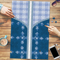 Blue Hawaii Paniolo Quilt Motif Puzzle LT05 Blue - Polynesian Pride