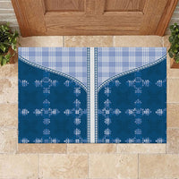 Blue Hawaii Paniolo Quilt Motif Rubber Doormat LT05 Blue - Polynesian Pride