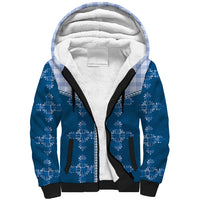 Blue Hawaii Paniolo Quilt Motif Sherpa Hoodie LT05 Unisex Blue - Polynesian Pride