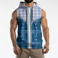 Blue Hawaii Paniolo Quilt Motif Sleeveless Hoodie LT05 - Polynesian Pride