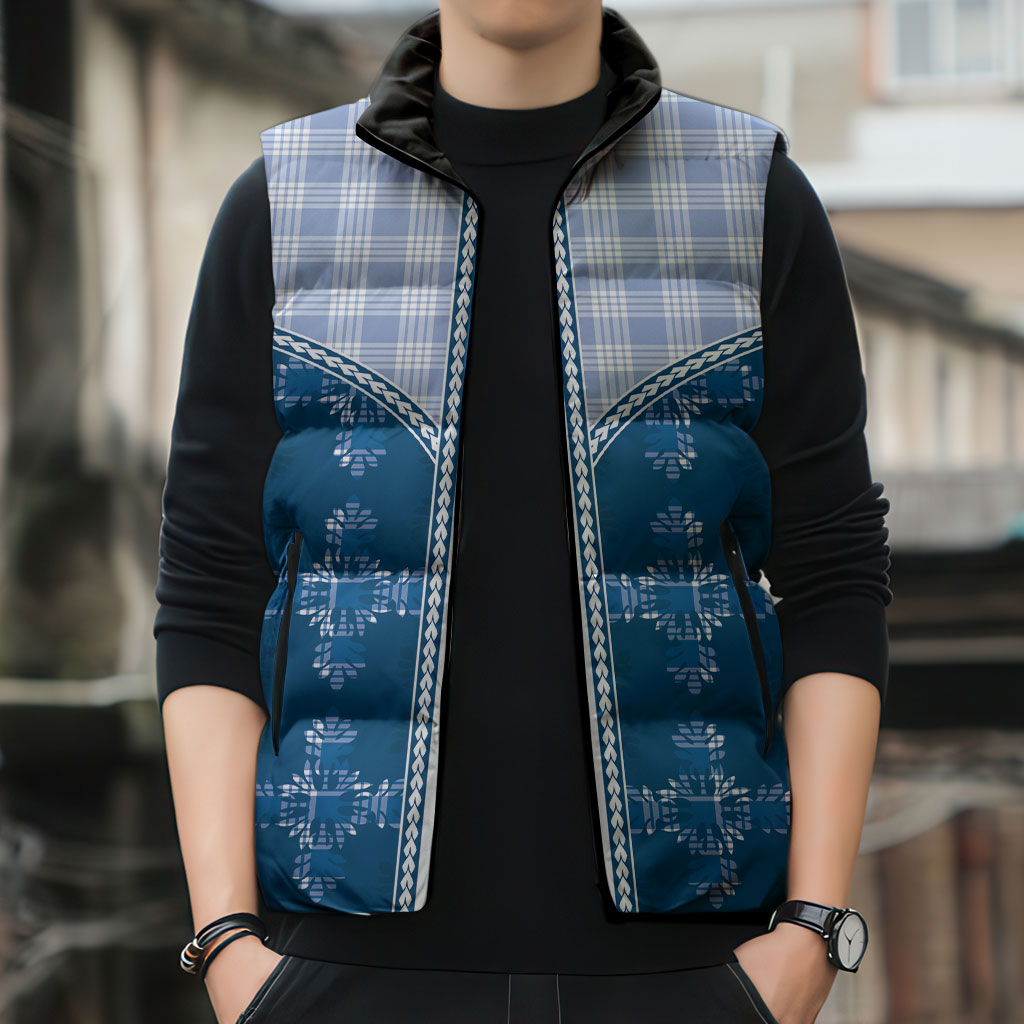 Blue Hawaii Paniolo Quilt Motif Sleeveless Puffer Jacket LT05 - Polynesian Pride