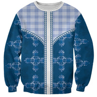 Blue Hawaii Paniolo Quilt Motif Sweatshirt LT05 Unisex Blue - Polynesian Pride