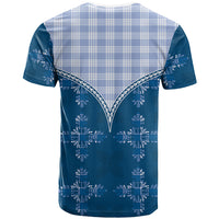 Blue Hawaii Paniolo Quilt Motif T Shirt LT05 - Polynesian Pride