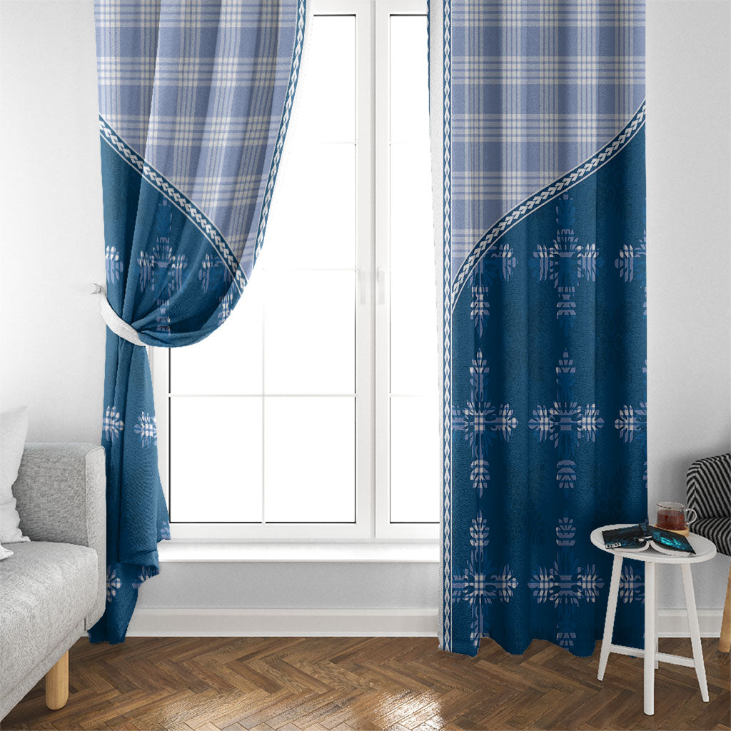 Blue Hawaii Paniolo Quilt Motif Window Curtain LT05 - Polynesian Pride