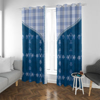 Blue Hawaii Paniolo Quilt Motif Window Curtain LT05 With Grommets Blue - Polynesian Pride