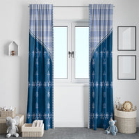 Blue Hawaii Paniolo Quilt Motif Window Curtain LT05 - Polynesian Pride