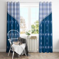 Blue Hawaii Paniolo Quilt Motif Window Curtain LT05 - Polynesian Pride