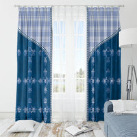 Blue Hawaii Paniolo Quilt Motif Window Curtain LT05 - Polynesian Pride