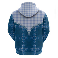 Blue Hawaii Paniolo Quilt Motif Zip Hoodie LT05 - Polynesian Pride