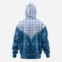 Blue Hawaii Paniolo Quilt Motif Zip Hoodie LT05 - Polynesian Pride