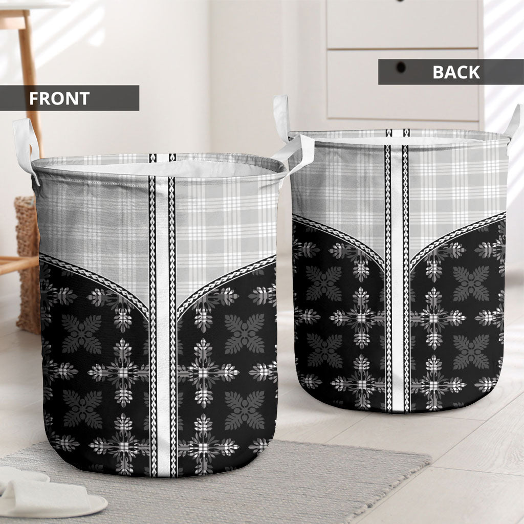 Black Hawaii Paniolo Quilt Motif Laundry Basket LT05 - Polynesian Pride