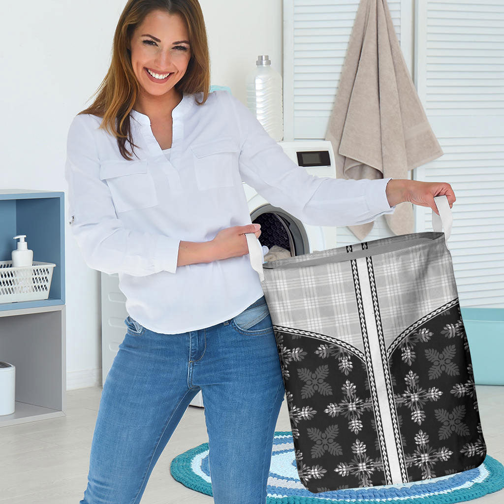 Black Hawaii Paniolo Quilt Motif Laundry Basket LT05 - Polynesian Pride