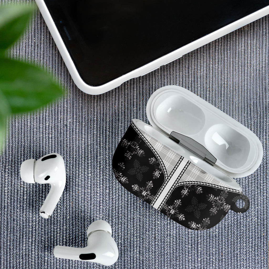 Black Hawaii Paniolo Quilt Motif AirPods Case LT05 - Polynesian Pride