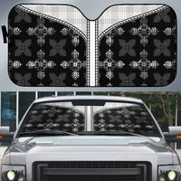 Black Hawaii Paniolo Quilt Motif Auto Sun Shade LT05 Black - Polynesian Pride