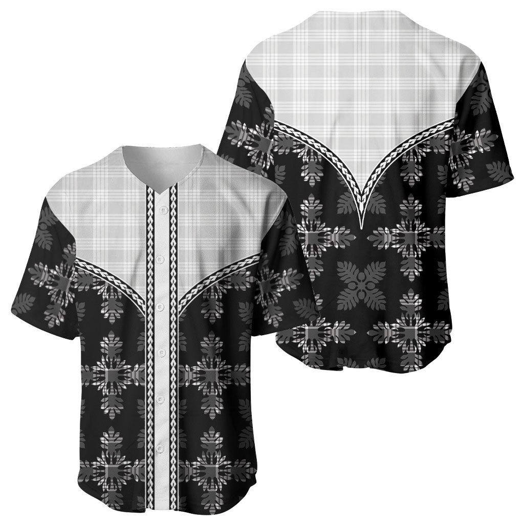 Black Hawaii Paniolo Quilt Motif Baseball Jersey LT05 - Polynesian Pride
