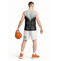 Black Hawaii Paniolo Quilt Motif Basketball Jersey LT05 - Polynesian Pride