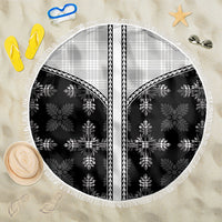 Black Hawaii Paniolo Quilt Motif Beach Blanket LT05 One Size 150cm Black - Polynesian Pride