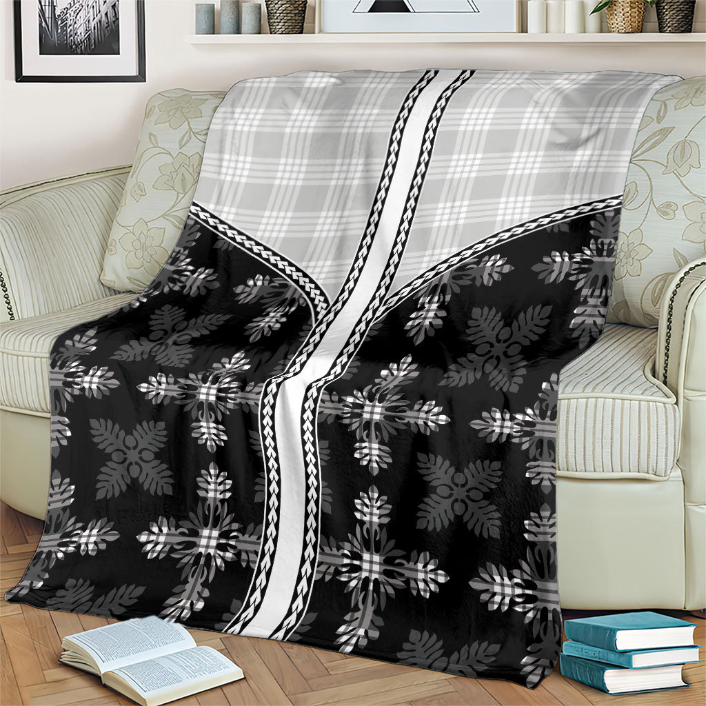 Black Hawaii Paniolo Quilt Motif Blanket LT05 - Polynesian Pride