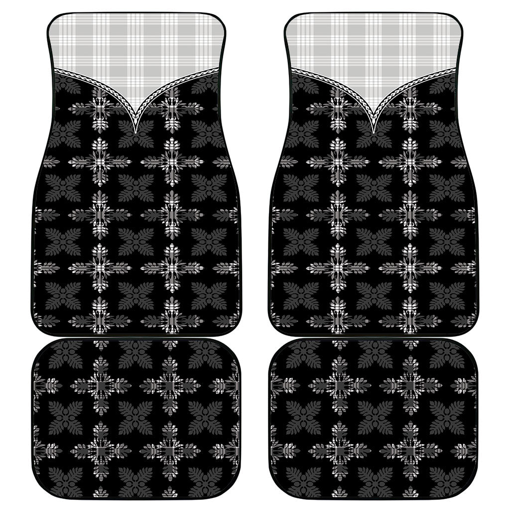 Black Hawaii Paniolo Quilt Motif Car Mats LT05 - Polynesian Pride