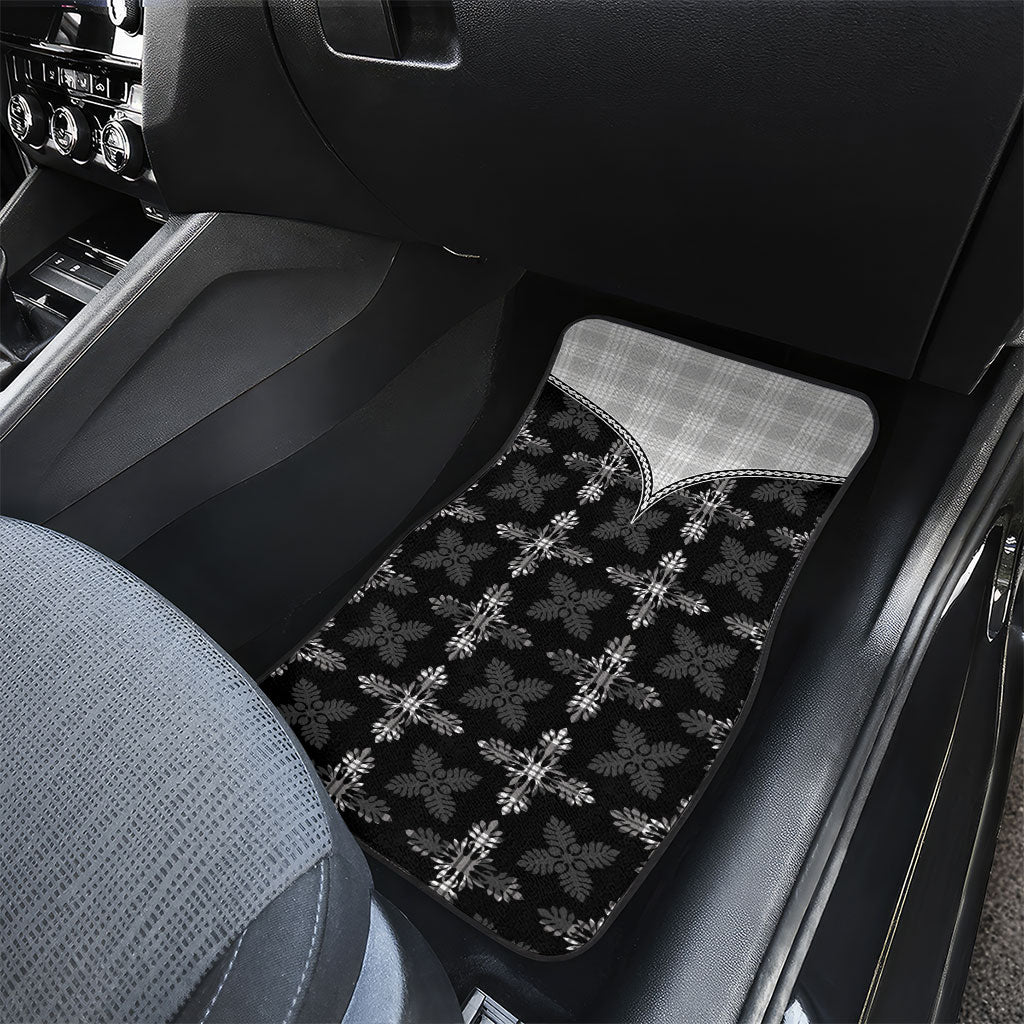 Black Hawaii Paniolo Quilt Motif Car Mats LT05 - Polynesian Pride