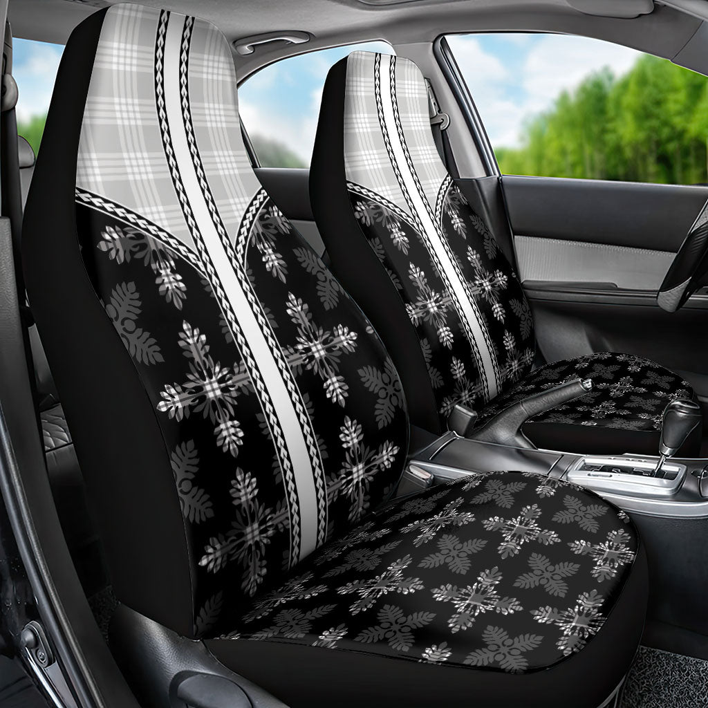 Black Hawaii Paniolo Quilt Motif Car Seat Cover LT05 - Polynesian Pride