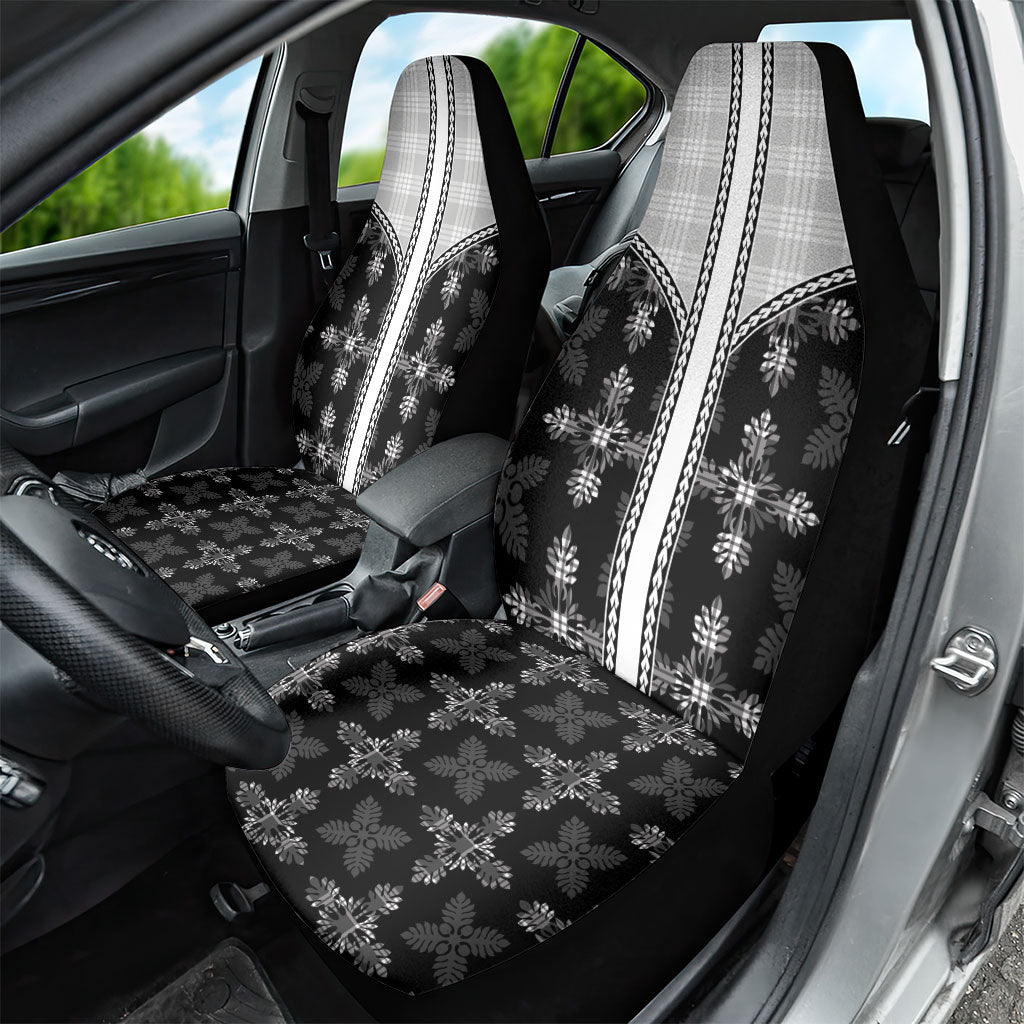 Black Hawaii Paniolo Quilt Motif Car Seat Cover LT05 - Polynesian Pride