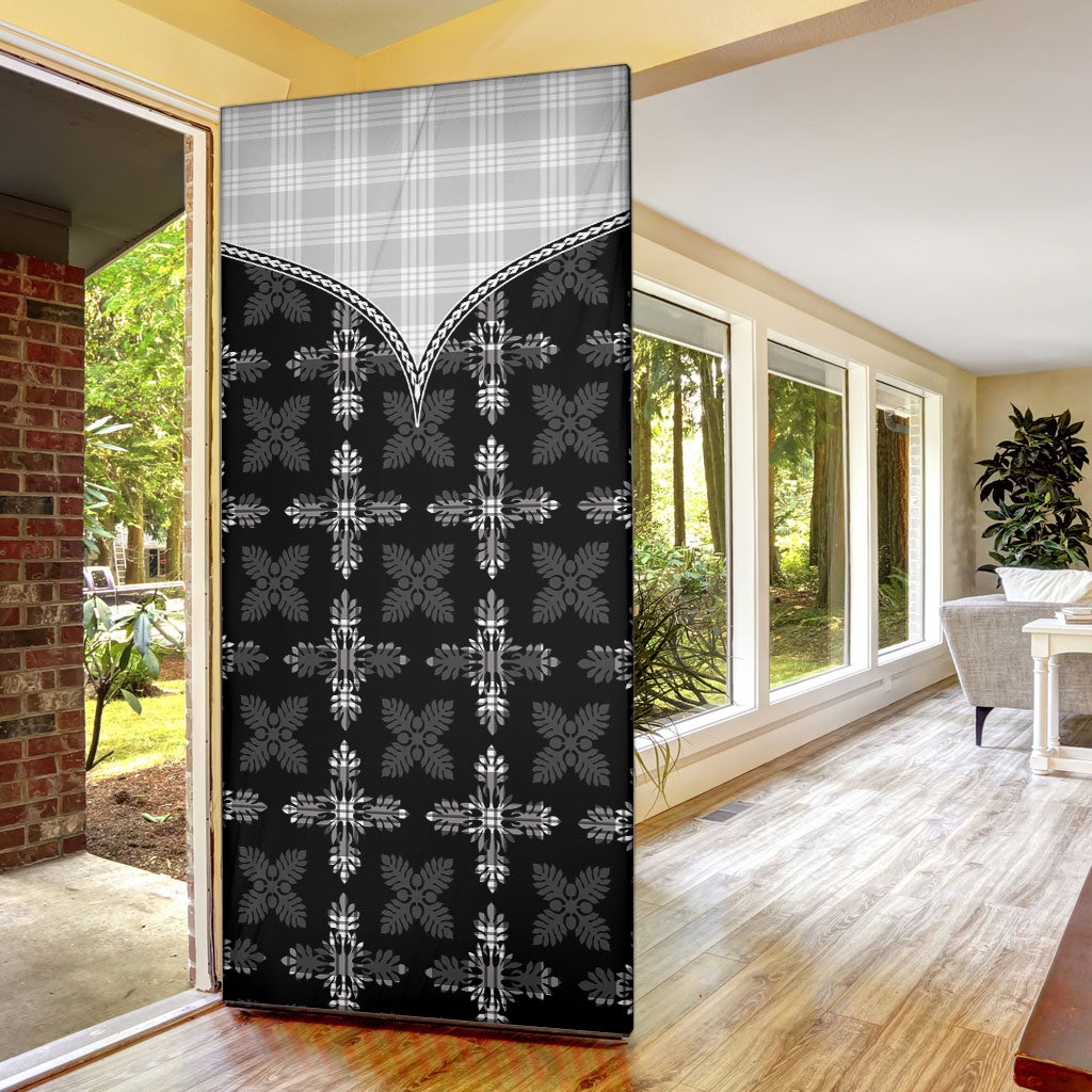 Black Hawaii Paniolo Quilt Motif Door Cover LT05 - Polynesian Pride