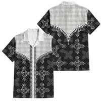 Black Hawaii Paniolo Quilt Motif Family Matching Tank Maxi Dress and Hawaiian Shirt LT05 Dad's Shirt - Short Sleeve Black - Polynesian Pride
