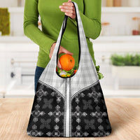 Black Hawaii Paniolo Quilt Motif Grocery Bag LT05 - Polynesian Pride