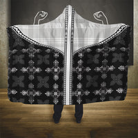 Black Hawaii Paniolo Quilt Motif Hooded Blanket LT05 - Polynesian Pride