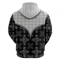 Black Hawaii Paniolo Quilt Motif Hoodie LT05 - Polynesian Pride