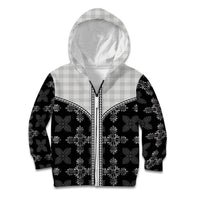 Black Hawaii Paniolo Quilt Motif Kid Hoodie LT05 Zip Hoodie Black - Polynesian Pride