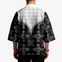 Black Hawaii Paniolo Quilt Motif Kimono LT05 - Polynesian Pride