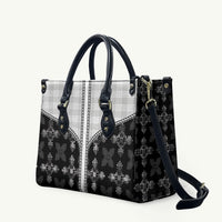 Black Hawaii Paniolo Quilt Motif Leather Bag LT05 Black - Polynesian Pride